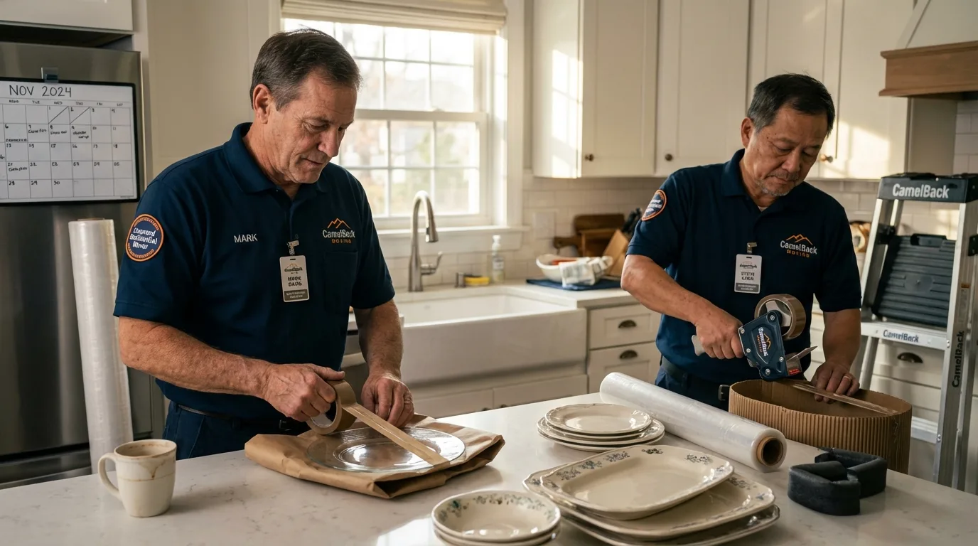 Professional crew packing kitchen dishware in Aliso Viejo, CA